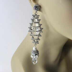 Bridal Clear Fashion Chandelier Drop Earrings Statement Earrings